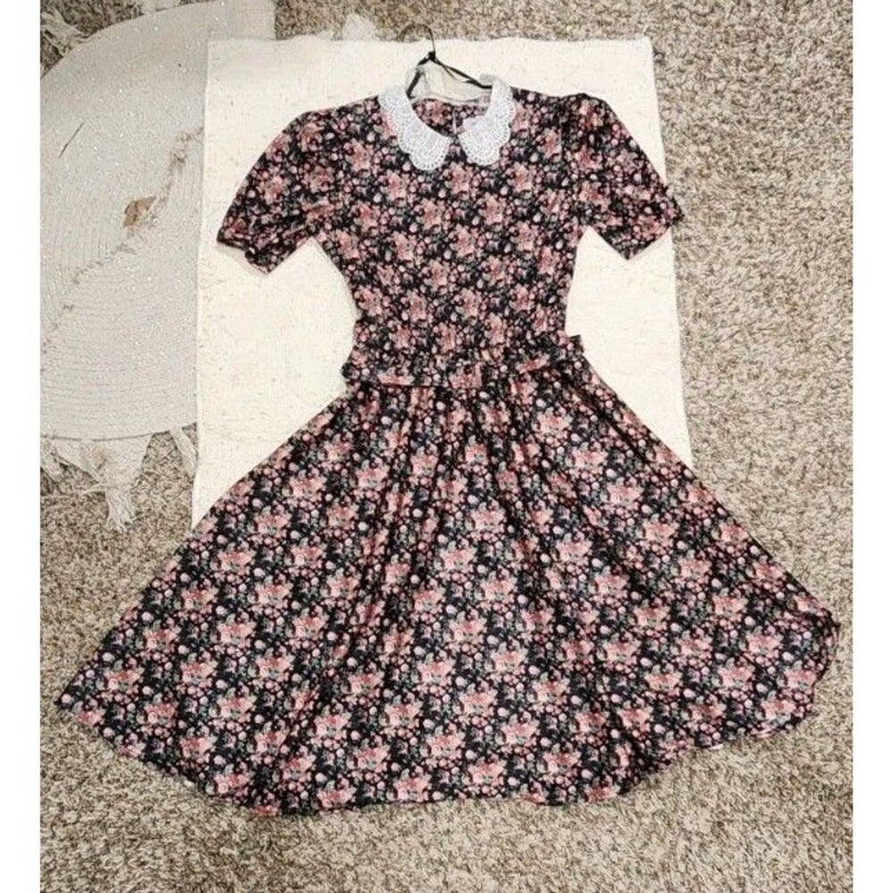 Vintage M.C.S New York Flowy  Floral Boho Made In USA Career Wear Dress Sz 12P